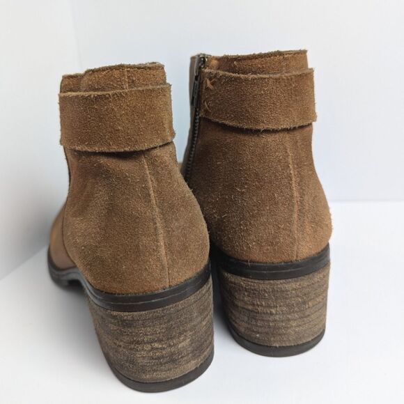 Skechers Waterproof Chesnut Brown Tan Leather Suede Ankle Booties Womens 8 - Picture 5 of 7